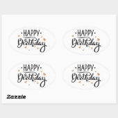 Happy Birthday Ovale Sticker (Vel)