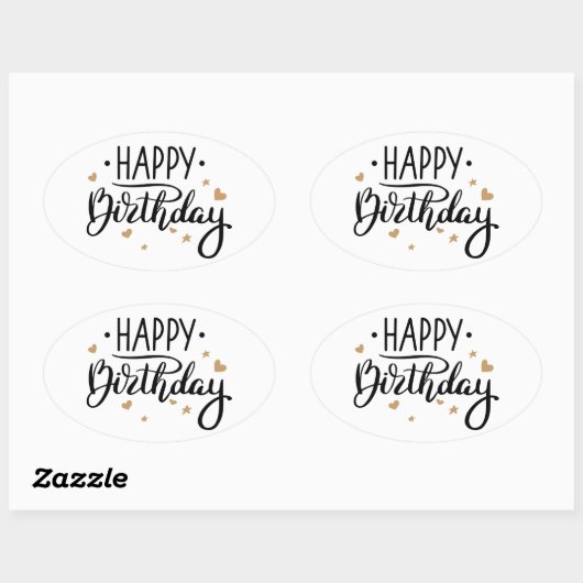 Happy Birthday Ovale Sticker (Vel)