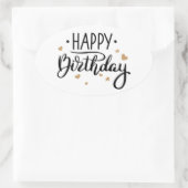 Happy Birthday Ovale Sticker (Tas)
