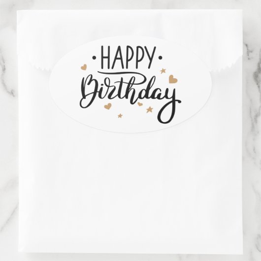 Happy Birthday Ovale Sticker (Tas)
