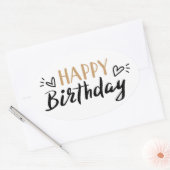Happy Birthday Ovale Sticker (Envelop)