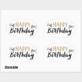 Happy Birthday Ovale Sticker (Vel)