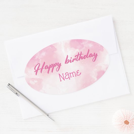 Happy Birthday Ovale Sticker (Envelop)