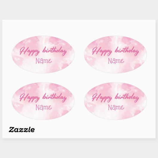 Happy Birthday Ovale Sticker (Vel)