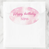 Happy Birthday Ovale Sticker (Tas)