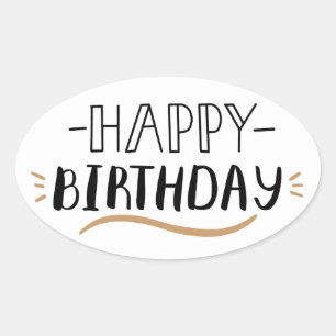 Happy Birthday Ovale Sticker