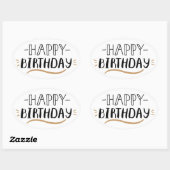Happy Birthday Ovale Sticker (Vel)