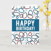 Happy Birthday Ovals Wenskaart Kaart (Gele Bloem)