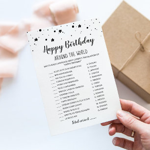 Happy Birthday over de hele wereld Verjaardagsspel Kaart