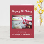 Happy Birthday Over the Hill  Red Car Kaart (Gele Bloem)