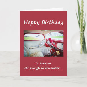 Happy Birthday Over the Hill  Red Car Kaart