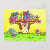 Happy Birthday Owl Briefkaart (Voorkant)