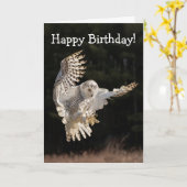Happy Birthday Owl Kaart (Gele Bloem)