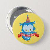 Happy Birthday Owl Ronde Button 7,6 Cm (Voorkant /achterkant)