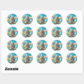 Happy Birthday Owl Ronde Sticker (Vel)
