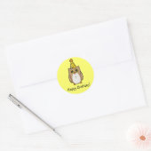 Happy Birthday Owl Ronde Sticker (Envelop)