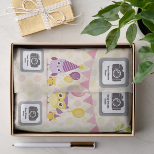 Happy Birthday Owls Tissuepapier (Geschenk)