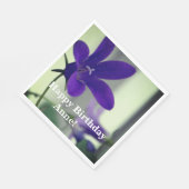 Happy Birthday Paars Blossom Servet (Hoek)