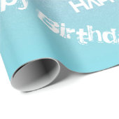 Happy Birthday Paars Blue Glitter Ombre Gradient Cadeaupapier (Rol Hoek)