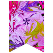  Happy Birthday Paars en Abstract Vlaggetjes (Eerste vlag)