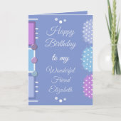 Happy Birthday-paars Kaart (Voorkant)