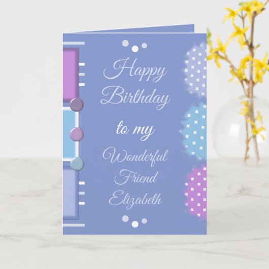 Happy Birthday-paars Kaart (Gele Bloem)