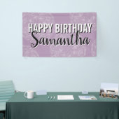 Happy Birthday Paars Mandala Feminine Typografie Spandoek (Beurs)