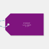 Happy Birthday Paars White Modern Cadeaulabel (Achterkant Horizontaal)