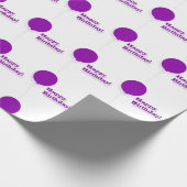 Happy Birthday Paarse ballonnen die papier pakken (Hoek)