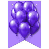 Happy Birthday Paarse Ballonnen Party Foto Vlaggetjes (Eerste vlag)