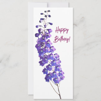 Happy Birthday  paarse bloemen eenvoudige bloemen Save The Date