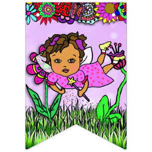 Happy Birthday Paarse Fairy Banner