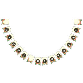 Happy Birthday Paarse Iris Zwart Wit Polka Dots Vlaggetjes