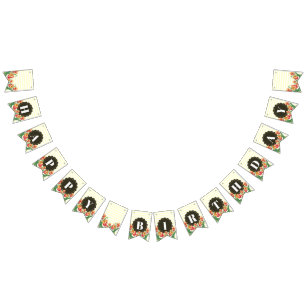 Happy Birthday Paarse Iris Zwart Wit Polka Dots Vlaggetjes