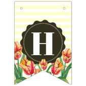 Happy Birthday Paarse Iris Zwart Wit Polka Dots Vlaggetjes (Tweede vlag)