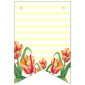 Happy Birthday Paarse Iris Zwart Wit Polka Dots Vlaggetjes (Eerste vlag)