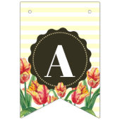 Happy Birthday Paarse Iris Zwart Wit Polka Dots Vlaggetjes (Derde vlag)