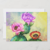 Happy Birthday - Paarse roze rode cactus bloemen (Achterkant)