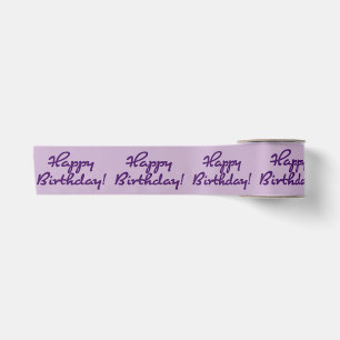 Happy Birthday Paarse script Satijnen Lint