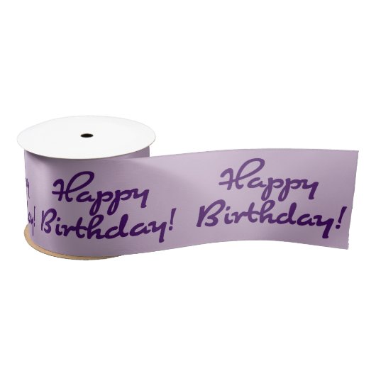 Happy Birthday Paarse script Satijnen Lint (Spoel)