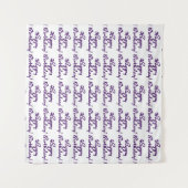 Happy Birthday Paarse script selfie achtergrond Wandkleed (Voorkant (horizontaal))