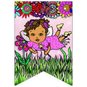 Happy Birthday Paarse Sprookjesbanner Vlaggetjes (Eerste vlag)