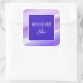 "Happy Birthday" Paarse Sticker (Tas)