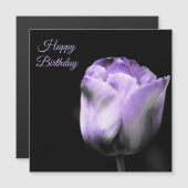 Happy Birthday Paarse Tulp *customize-personalize (Voorkant / Achterkant)