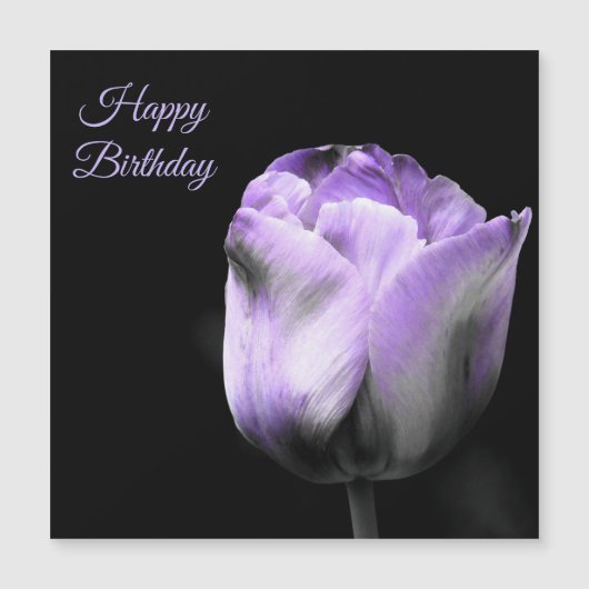 Happy Birthday Paarse Tulp *customize-personalize (Voorkant)