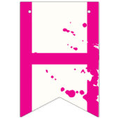 HAPPY BIRTHDAY Paint Splatter Effect Tekst op Wit Vlaggetjes (Tweede vlag)