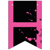 HAPPY BIRTHDAY Paint Splatter Effect Tekst op Zwar Vlaggetjes (Tweede vlag)