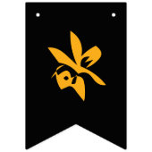 HAPPY BIRTHDAY Paint Splatter Effect Tekst op Zwar Vlaggetjes (Eerste vlag)