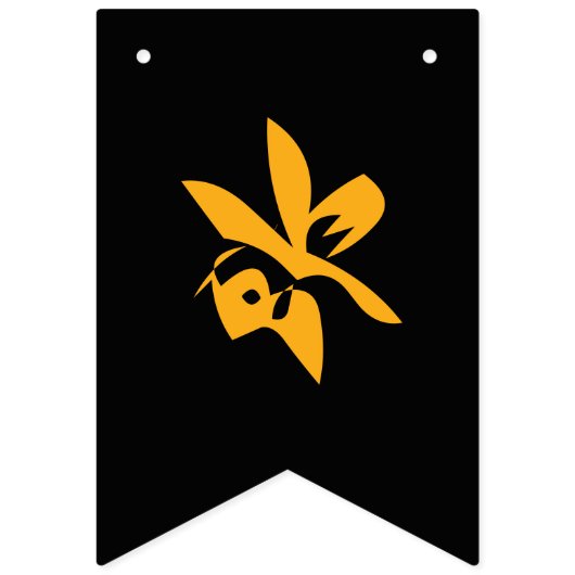 HAPPY BIRTHDAY Paint Splatter Effect Tekst op Zwar Vlaggetjes (Eerste vlag)