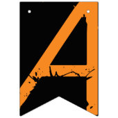 HAPPY BIRTHDAY Paint Splatter Effect Tekst op Zwar Vlaggetjes (Derde vlag)